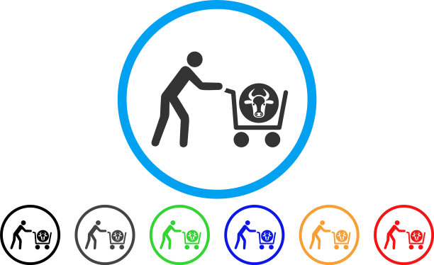 牛肉采购圆角图标图片下载