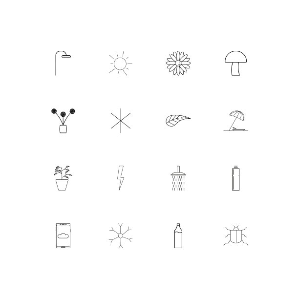 自然线性薄图标设置概述简单的图标图片下载