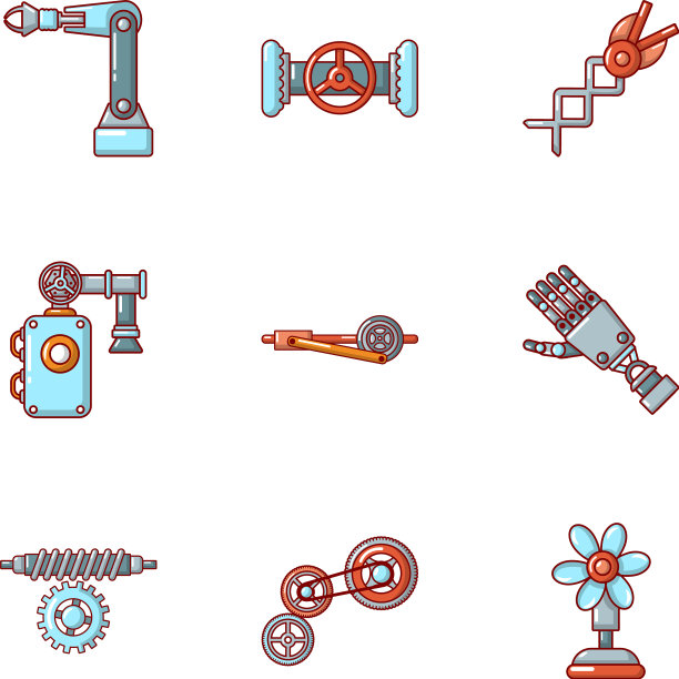 机械手图标设置卡通风格图片下载