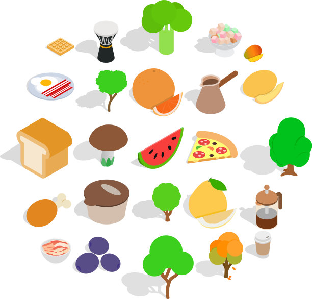 喝咖啡图标设置等距风格图片下载