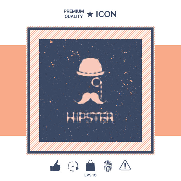 抽象的时尚轮廓与圆顶礼帽图片下载