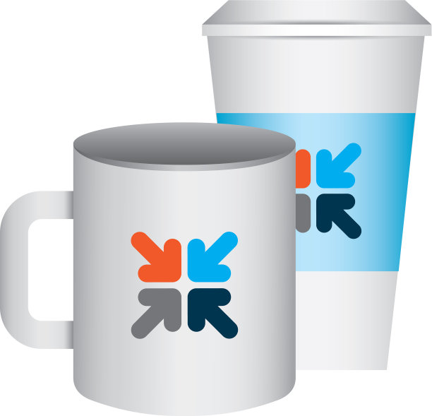 陶瓷和纸咖啡杯模板图片下载