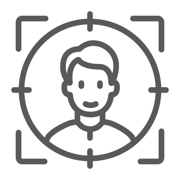 面部识别线性图标图片下载