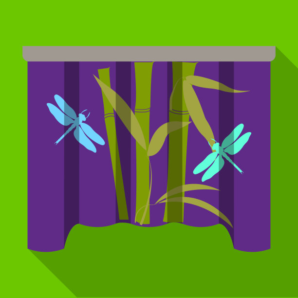 窗帘单一图标在平面风格的窗帘图片下载