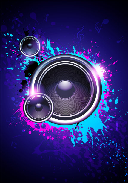 俱乐部迪斯科传单跳舞模板与低音炮图片下载