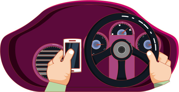 使用智能手机驾驶汽车的人图片下载