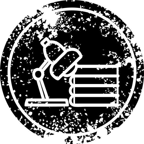 灯和学习书籍复古图标图片下载