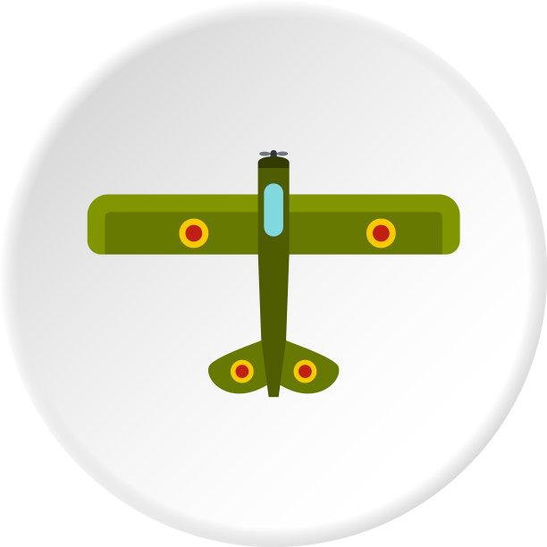陆军双翼飞机的圆形图标图片下载