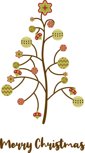 摘要圣诞树球明信片图片下载