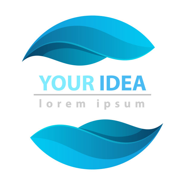 dor水蓝色叶子图标标志图片下载