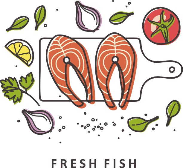 牛排鱼新鲜的食物图片下载