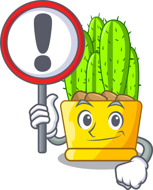 人物卡通上用标志绿色仙人掌图片下载