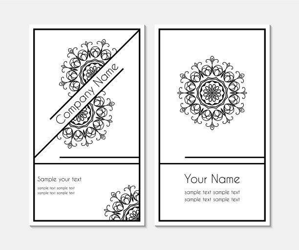 带有花边图案的名片图片下载