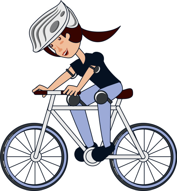 骑自行车的年轻女子图片下载