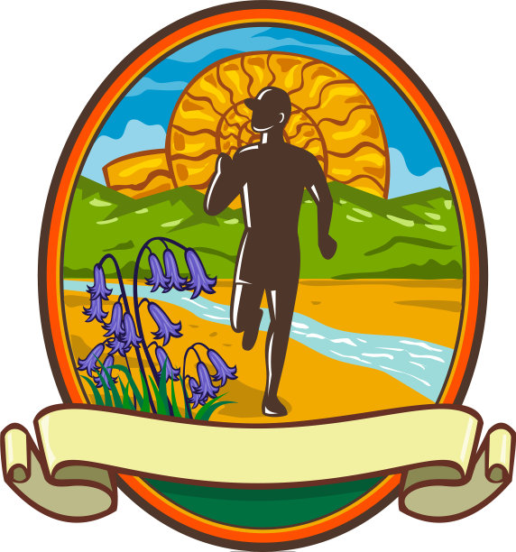 有趣跑风信子和菊石椭圆复古图片下载