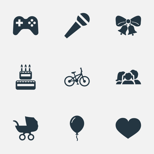 一套简单的生日图标图片下载