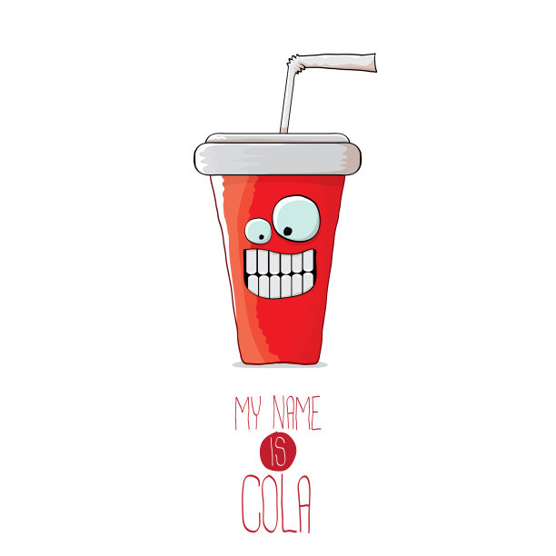 有趣的卡通可爱的红色派对纸可乐杯图片下载