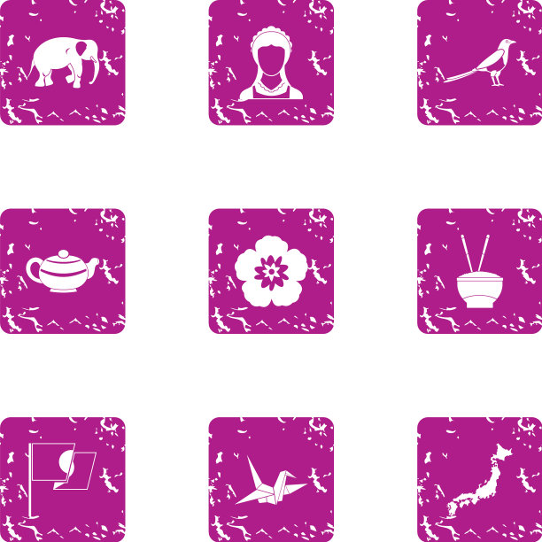 亚洲标志性人物设置垃圾摇滚风格图片下载