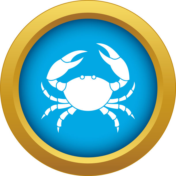 螃蟹图标蓝色孤立的图片下载