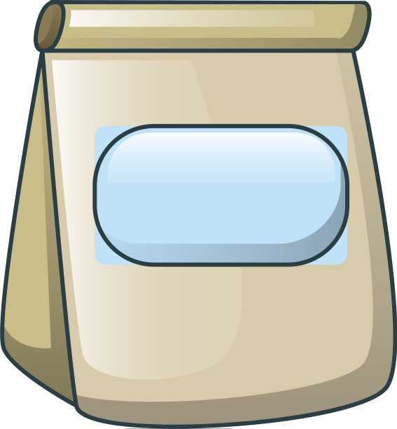 午餐纸袋图标卡通风格图片下载