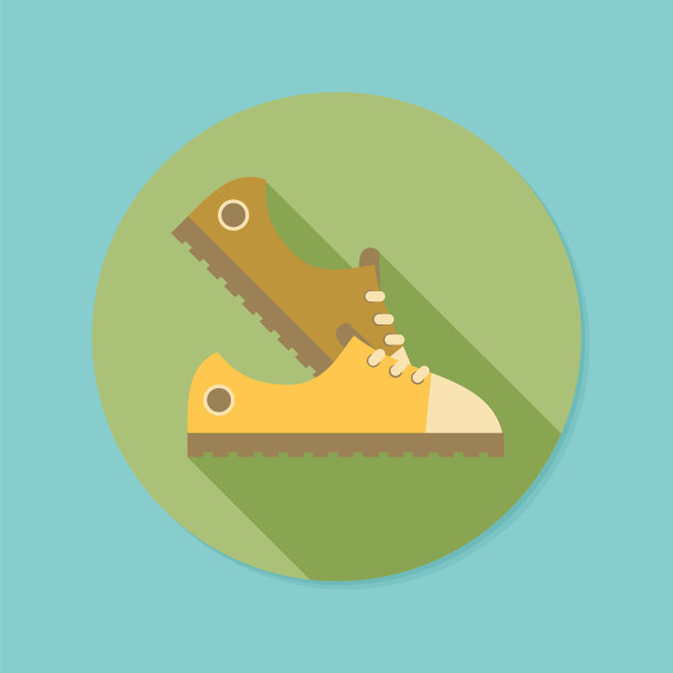 运动鞋平图标与长阴影eps10图片下载