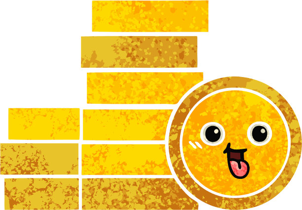 复古风格卡通硬币图片下载