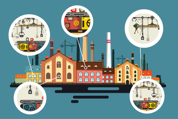 带有烟囱的旧工厂图片下载