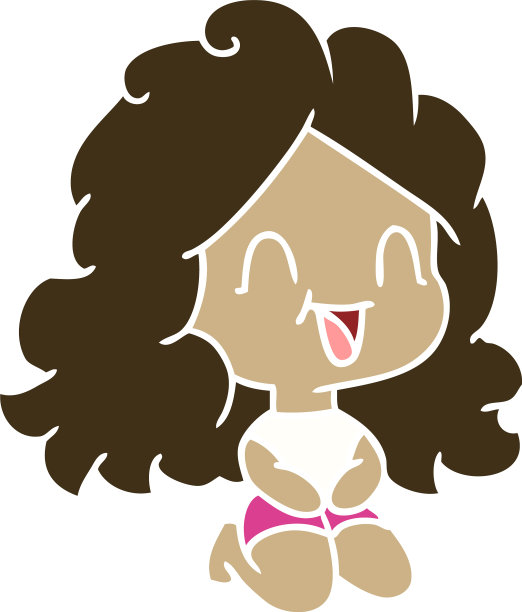 卡通可爱可爱快乐的女孩图片下载