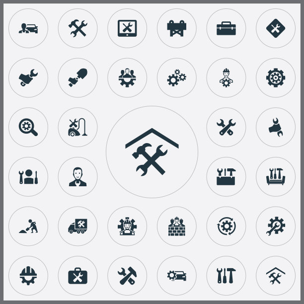 一组简单的图标元素图片下载