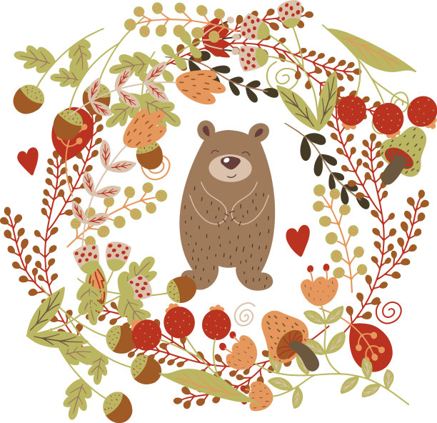 花与熊图片下载