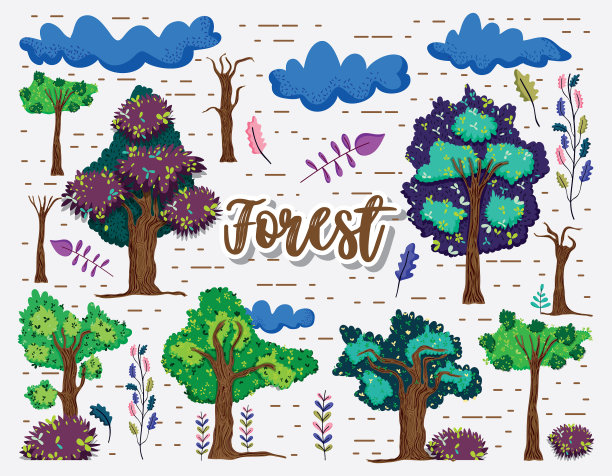 beautifil森林元素图片下载