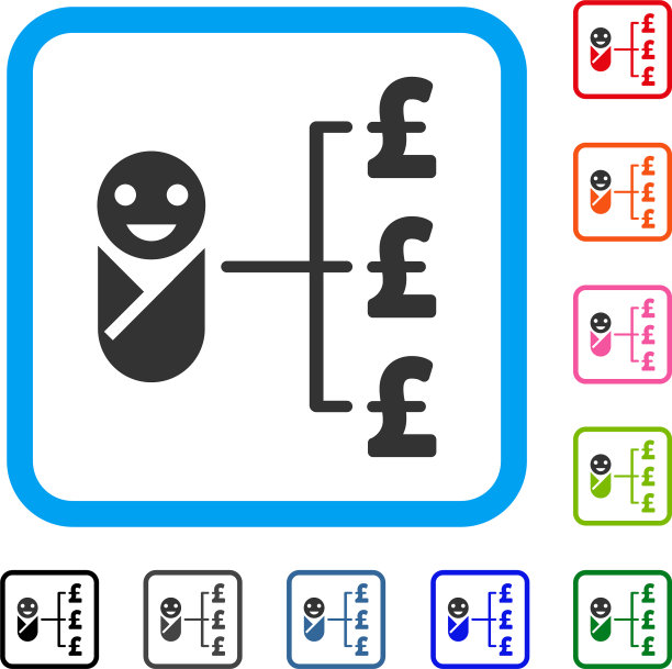 婴儿磅费用框架图标图片下载