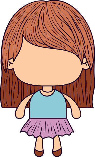 彩色漫画中的无名小女孩图片下载