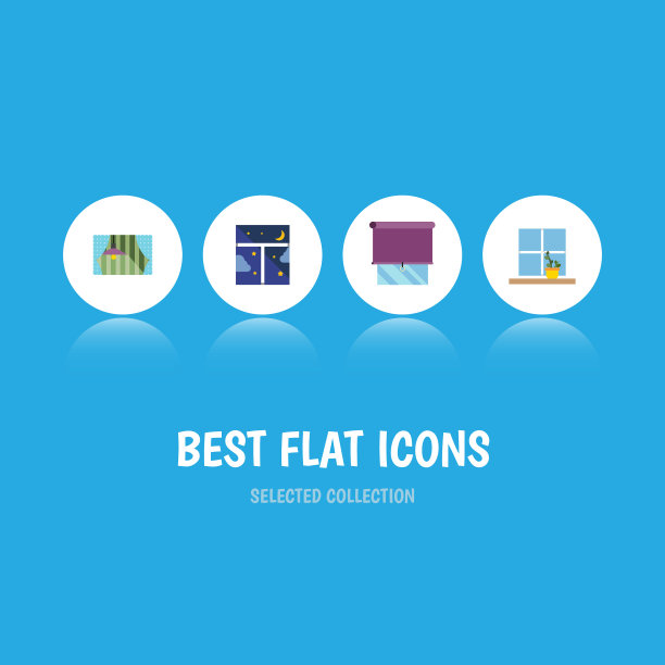 平面图标玻璃一套釉花盆窗帘图片下载