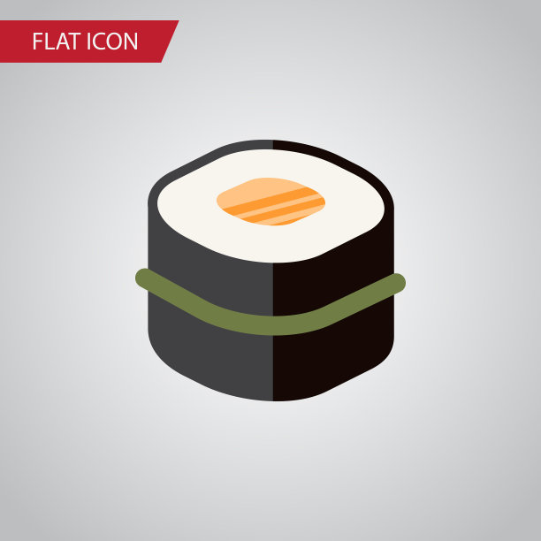 孤立的美食平面图标寿司元素图片下载