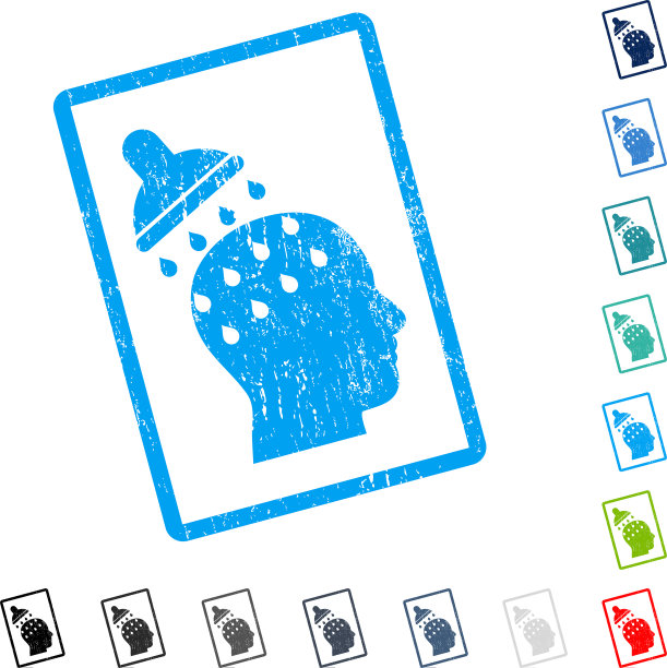 洗脑图标橡胶水印图片下载