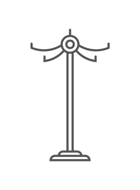 地板衣架孤立的图标在线性风格图片下载