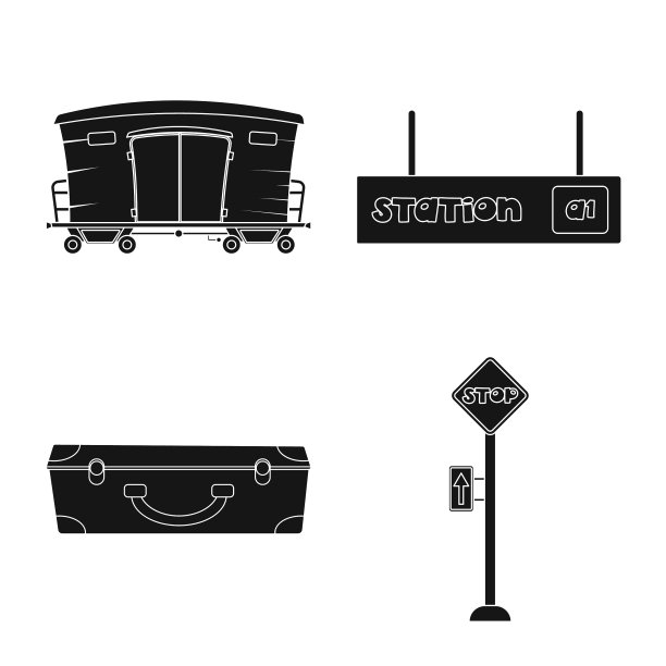 列车和车站标志的设计图片下载