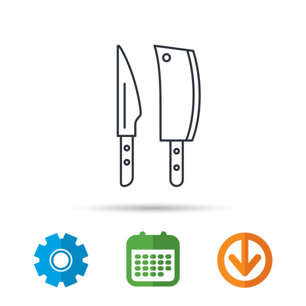 屠夫和厨房刀的图标图片下载
