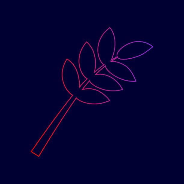 树枝标志带渐变的线条图标图片下载