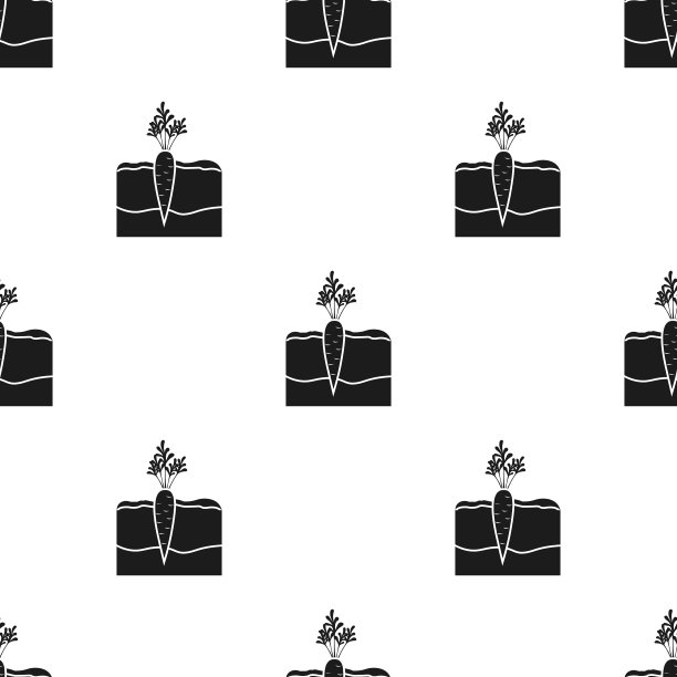 胡萝卜图标在黑色风格孤立在白色图片下载