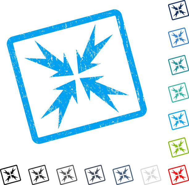 压缩箭头图标橡胶水印图片下载