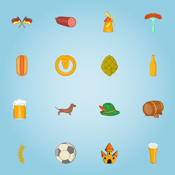 德国图标设置卡通风格图片下载