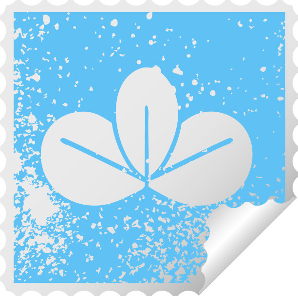 心疼的方形脱皮贴纸象征着秋天图片下载