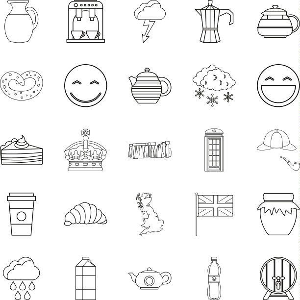 茶酊剂图标设置轮廓风格图片下载