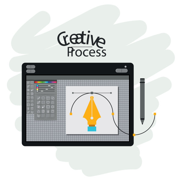 彩色的背景与设计师的图形表图片下载