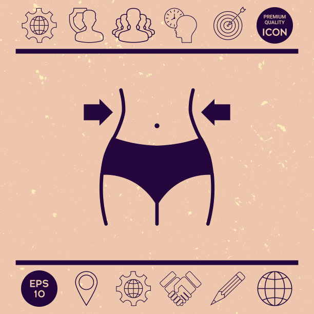 女性腰围减肥食谱腰围图标图片下载