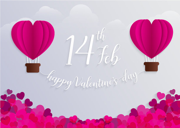 情人节热气球的概念图片下载