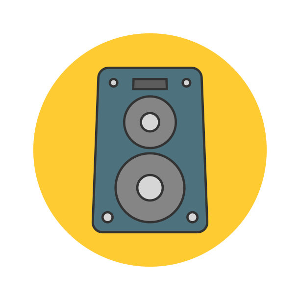 音乐扬声器扁平线条图标图片下载