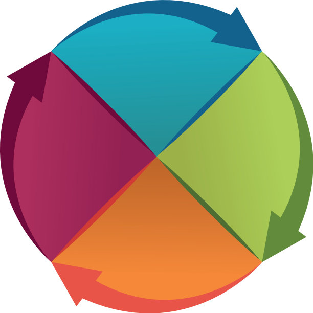 用箭头抽象圆形色块对象图片下载